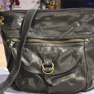 Fossil Leather Large Crossbody Bag Brown Nice Vintage